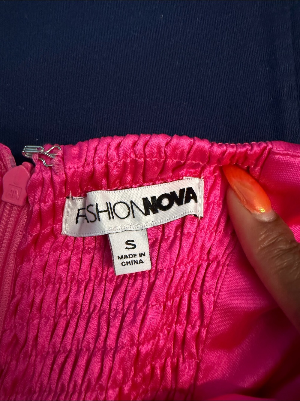 Fashion Nova Hot Pink Satin Bow Romper - Picture 3 of 6